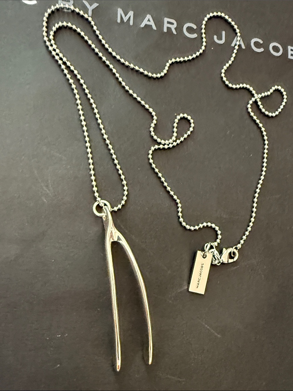 Marc Jacobs Wishbone Silver Necklace Rare Vintage NWT